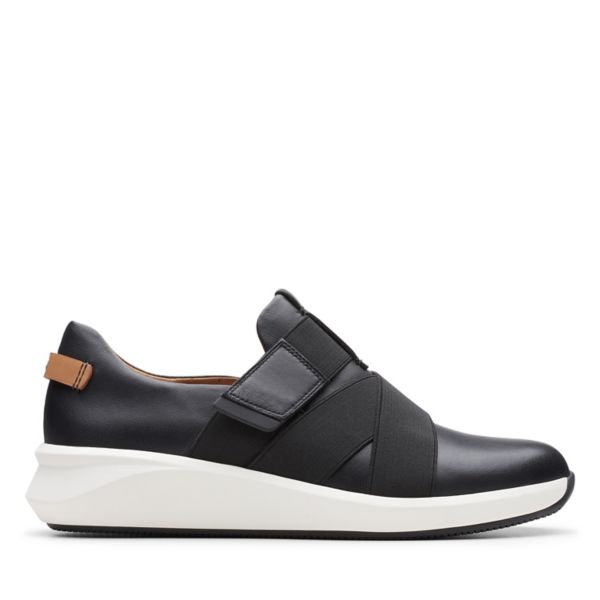 Clarks Womens Un Rio Strap Trainers Black | CA-7064921